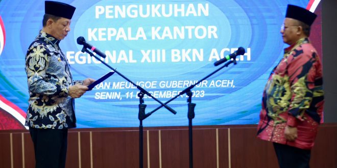 Pj Gubernur Kukuhkan Kepala Regional BKN Aceh yang Baru