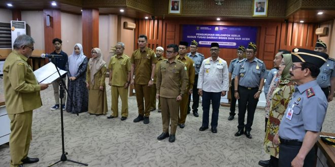 Sekda Kukuhkan Pokja Gugus Tugas Bisnis dan HAM Aceh